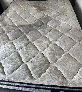 Mattress cleaning and stain removal (before)